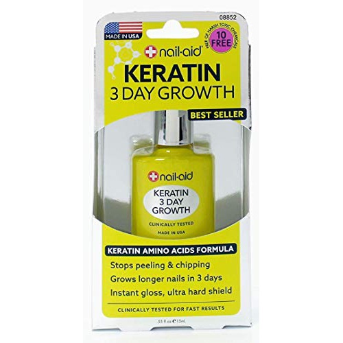  NAIL-AID Keratin 3 Day Growth, Clear, 0.55 Fluid Ounce