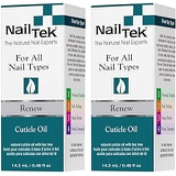 Nail Tek Renew, Natural Cuticle Oil with Tea Tree for All Nail Types, Conditions, Moisturizes Cuticles and Protects Nails from Damage, Daily Nail Treatment, 0.48 oz, 2-Pack