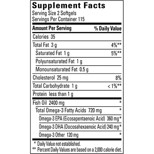  Nature Made Fish Oil 1200 mg Softgels, Fish Oil Supplements, Omega 3 Fish Oil for Healthy Heart Support, Omega 3 Supplement with 230 Softgels, 115 Day Supply