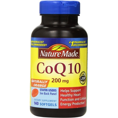  Nature Made CoQ10 Coenzyme Q10 200 mg - 2 Bottles, 140 Softgels Each