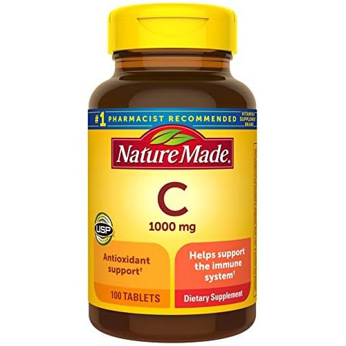  Nature Made Vitamin C 1000 mg, Dietary Supplement for Immune Support, 100 Tablets, 100 Day Supply