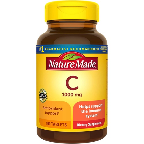  Nature Made Vitamin C 1000 mg, Dietary Supplement for Immune Support, 100 Tablets, 100 Day Supply