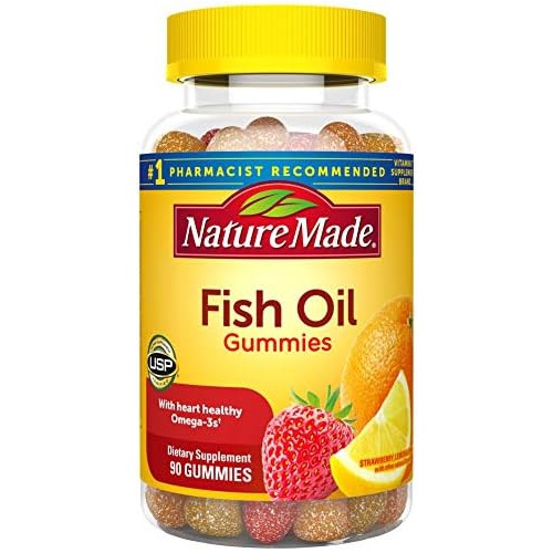  Nature Made Fish Oil Gummies, Omega 3 Fish Oil Supplements, Healthy Heart Support, 90 Gummies, 45 Day Supply