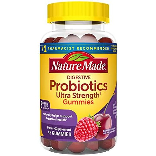  Nature Made Ultra Strength Digestive Probiotics, Dietary Supplement for Digestive Health Support, 42 Probiotic Gummies, 21 Day Supply