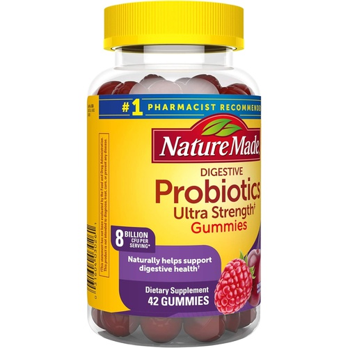  Nature Made Ultra Strength Digestive Probiotics, Dietary Supplement for Digestive Health Support, 42 Probiotic Gummies, 21 Day Supply