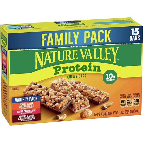  Nature Valley Chewy Granola Bars, Protein Variety Pack, Gluten Free, 21.3 oz
