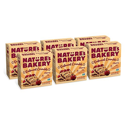  Natures Bakery Nature’s Bakery Oatmeal Crumble Bars, Cherry, Real Fruit, Vegan, Non-GMO, Breakfast bar, 6 boxes with 6 bars (36 bars)