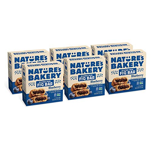  Natures Bakery Nature’s Bakery Gluten Free Fig Bars, Blueberry, Real Fruit, Vegan, Non-GMO, Snack bar, 6 boxes with 6 twin packs (36 twin packs)