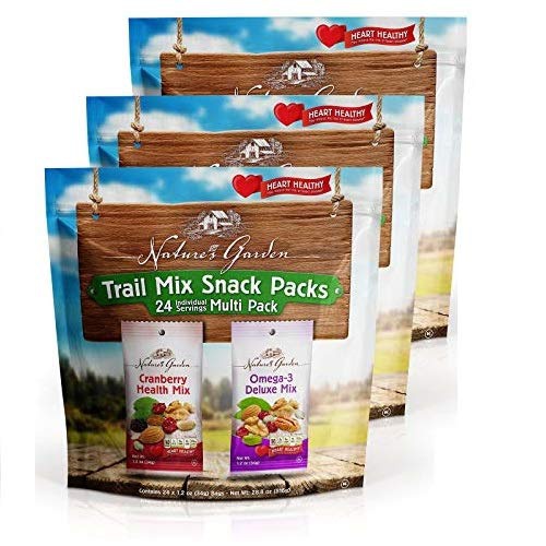  Natures Garden Organic Trail Mix Snack Packs, Multi Pack 1.2 oz - Pack of 24 (Total 28.8 oz)