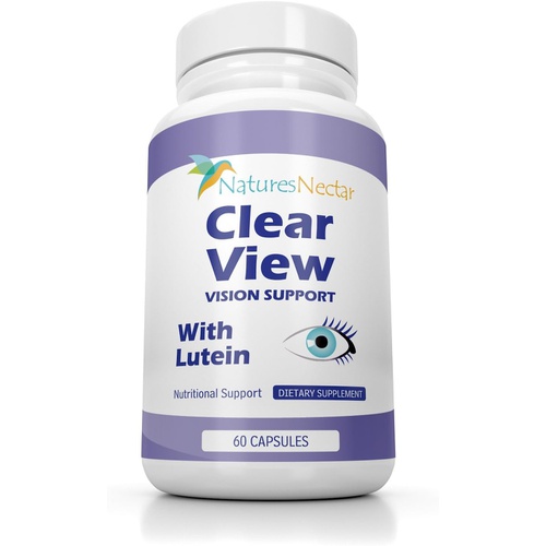  Natures Nectar Clear View Vision Supplements - Eye Vitamins with Lutein & Zeaxanthin Plus Zeaxanthin with Lutein 10 mg for Your Eyes Relief with This Lutine Complex Supplement Formula for Macular