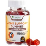 Natures Nutrition Joint Support Gummies Extra Strength Glucosamine & Vitamin E - Natural Joint & Flexibility Support - Best Cartilage & Immune Health Support Supplement for Men and Women - 60 Gummie