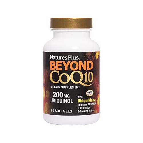  NaturesPlus Beyond CoQ10 - 200 mg Ubiquinol - 60 Easy to Swallow Softgels - High Potency, High Absorption Supplement, Promotes Heart Health, Antioxidant - 60 Servings