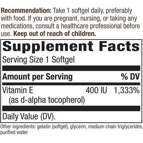  Natures Way Vitamin E 268 mg per serving 60 Softgels