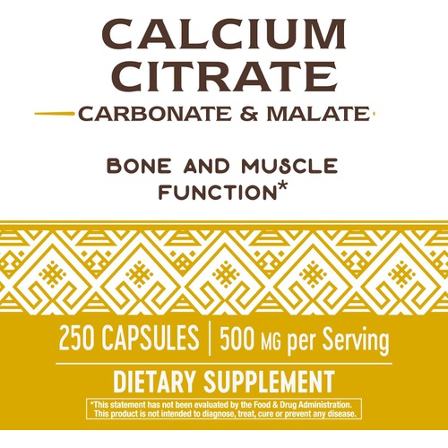  Natures Way Calcium Citrate Complex, 500 mg per serving, 250 Capsules