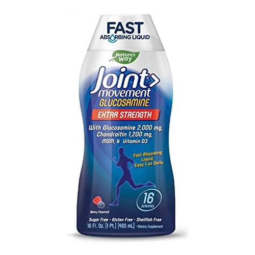  Natures Way Joint Movement Glucosamine Fast Absorbing Liquid, 16 Day Supply, 16 Oz, Berry Flavor