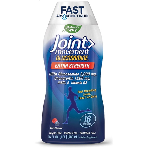  Natures Way Joint Movement Glucosamine Fast Absorbing Liquid, 16 Day Supply, 16 Oz, Berry Flavor