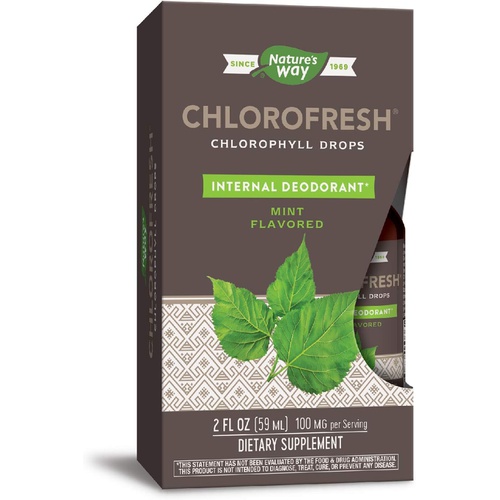  Natures Way Nature’s Way Chlorofresh Chlorophyllin Drops, Supports Detoxification Pathways*, Liquid Chlorophyllin Copper Complex, Supports Healthy Skin*, Internal Deodorant*, Mint Flavored, 2