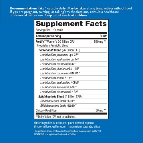  Natures Way Nature’s Way Fortify Women’s 30 Billion Daily Probiotic Supplement, 10 Strains, Digestive Health*, Immune Support*, No Refrigeration, 30 Capsules