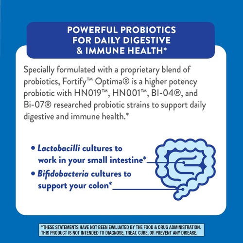  Natures Way Nature’s Way Fortify Optima Daily Probiotic, 100 Billion, 15 Strains, Digestive & Immune Support*, with Prebiotics, 30 Capsules