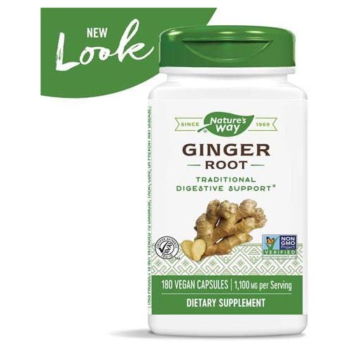  Natures Way Premium Formal Ginger Root 550 mg,180 Count (Pack of 2)
