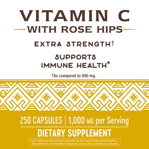  Natures Way Vitamin C with Rose Hips; 1000 mg Vitamin C per Serving; 250 Capsules