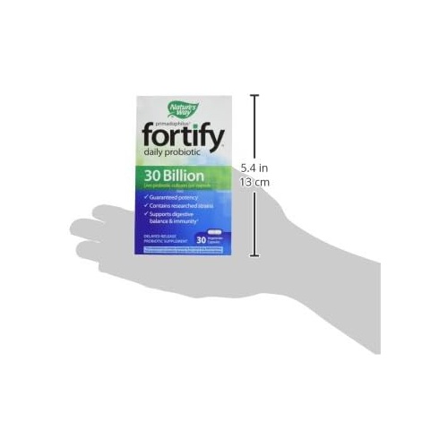  Natures Way Nature’s Way Fortify Daily Probiotic for Adults, 30 Billion Live Cultures, 10 Strains, Prebiotics, 30 Capsules