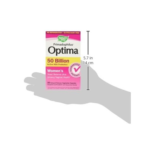  Natures Way Nature’s Way Fortify Optima Women’s 50 Billion Daily Probiotic Supplement, 7 Probiotic Strains, Digestive Support*, Immune Health*, Women’s Health*, No Refrigeration Required, 30 C