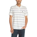 Nautica Mens Classic Fit Short Sleeve 100% Cotton Pique Stripe Polo Shirt