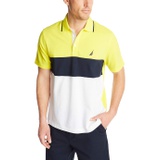 Nautica Mens Short Sleeve 100% Cotton Pique Color Block Polo Shirt