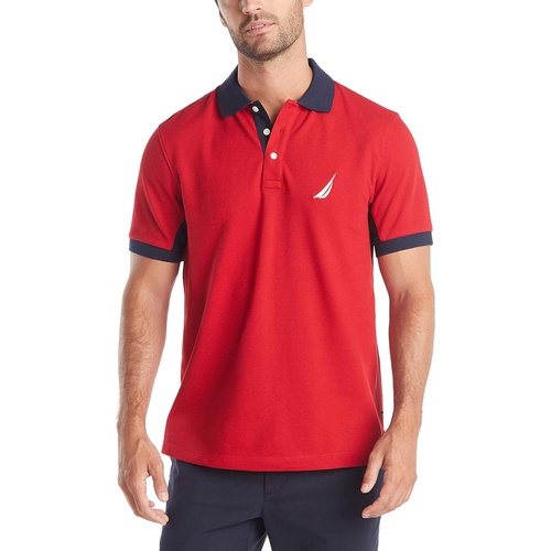 노티카 Nautica Mens Classic Fit Short Sleeve Performance Pique Polo Shirt