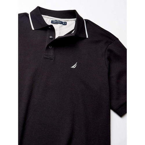 노티카 Nautica Mens Classic Fit Short Sleeve Dual Tipped Collar Polo Shirt