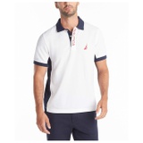 Nautica Mens Short Sleeve Color Block Performance Pique Polo Shirt