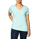 Nautica Womens Easy Comfort V-Neck Striped Supersoft Stretch Cotton T-Shirt