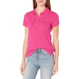 Nautica Womens 5-Button Short Sleeve Cotton Polo Shirt