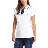Nautica Womens Toggle Accent Short Sleeve Soft Stretch Cotton Polo Shirt