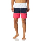 Nautica Mens Standard Quick Dry Classic Logo Tri-Block Series Swim Trunk