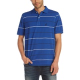 Nautica Mens Classic Fit Short Sleeve 100% Cotton Pique Stripe Polo Shirt