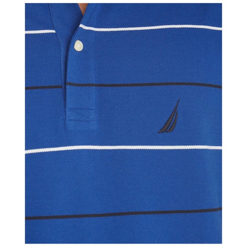 노티카 Nautica Mens Classic Fit Short Sleeve 100% Cotton Pique Stripe Polo Shirt