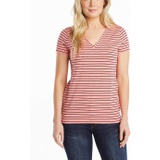 Nautica Womens Easy Comfort V-Neck Striped Supersoft Stretch Cotton T-Shirt