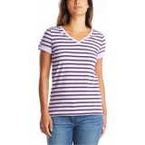 Nautica Womens Easy Comfort V-Neck Striped Supersoft Stretch Cotton T-Shirt