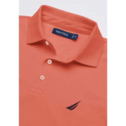 노티카 Nautica Mens Short Sleeve Solid Stretch Cotton Pique Polo Shirt