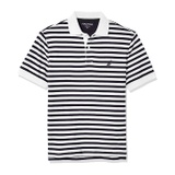 Nautica Mens Classic Fit 100% Cotton Soft Short Sleeve Stripe Polo Shirt