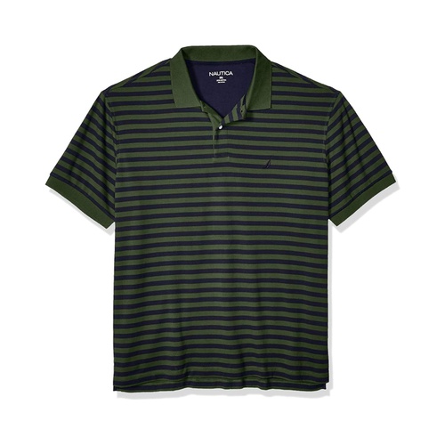 노티카 Nautica Mens Classic Fit 100% Cotton Soft Short Sleeve Stripe Polo Shirt