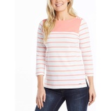 Nautica Womens Boatneck 3/4 Sleeve 100% Cotton Shirt