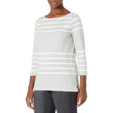 Nautica Womens Boatneck 3/4 Sleeve 100% Cotton Shirt