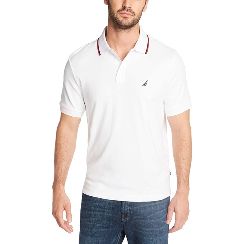 노티카 Nautica Mens Classic Fit Short Sleeve Dual Tipped Collar Polo Shirt