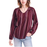 Nautica Womens Lurex Stripe Woven Shirt