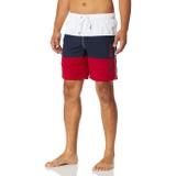 Nautica Mens Standard Quick Dry Classic Logo Tri-Block Series Swim Trunk