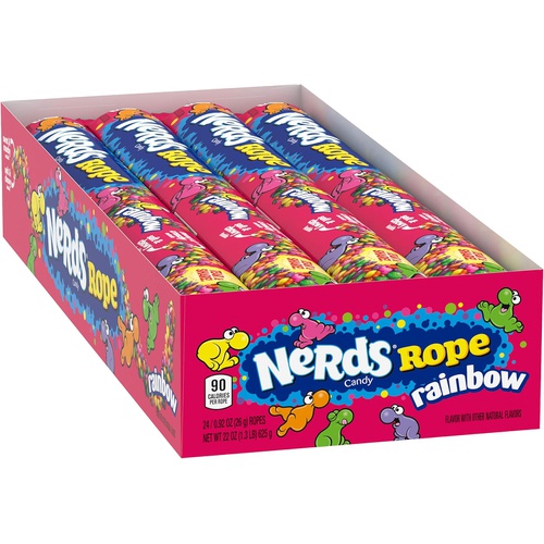  Nerds Rope Rainbow Candy, 0.92 Ounce Package, 24 Count, Pack of 1