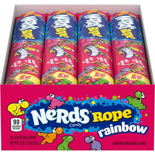  Nerds Rope Rainbow Candy, 0.92 Ounce Package, 24 Count, Pack of 1